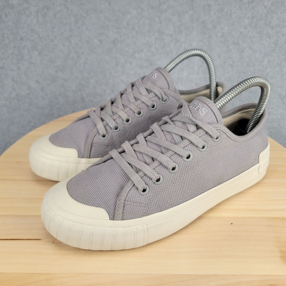 Taos One Vision‎ Sneaker Womens 7 Grey Canvas Lace Up Low Top OVI-19481